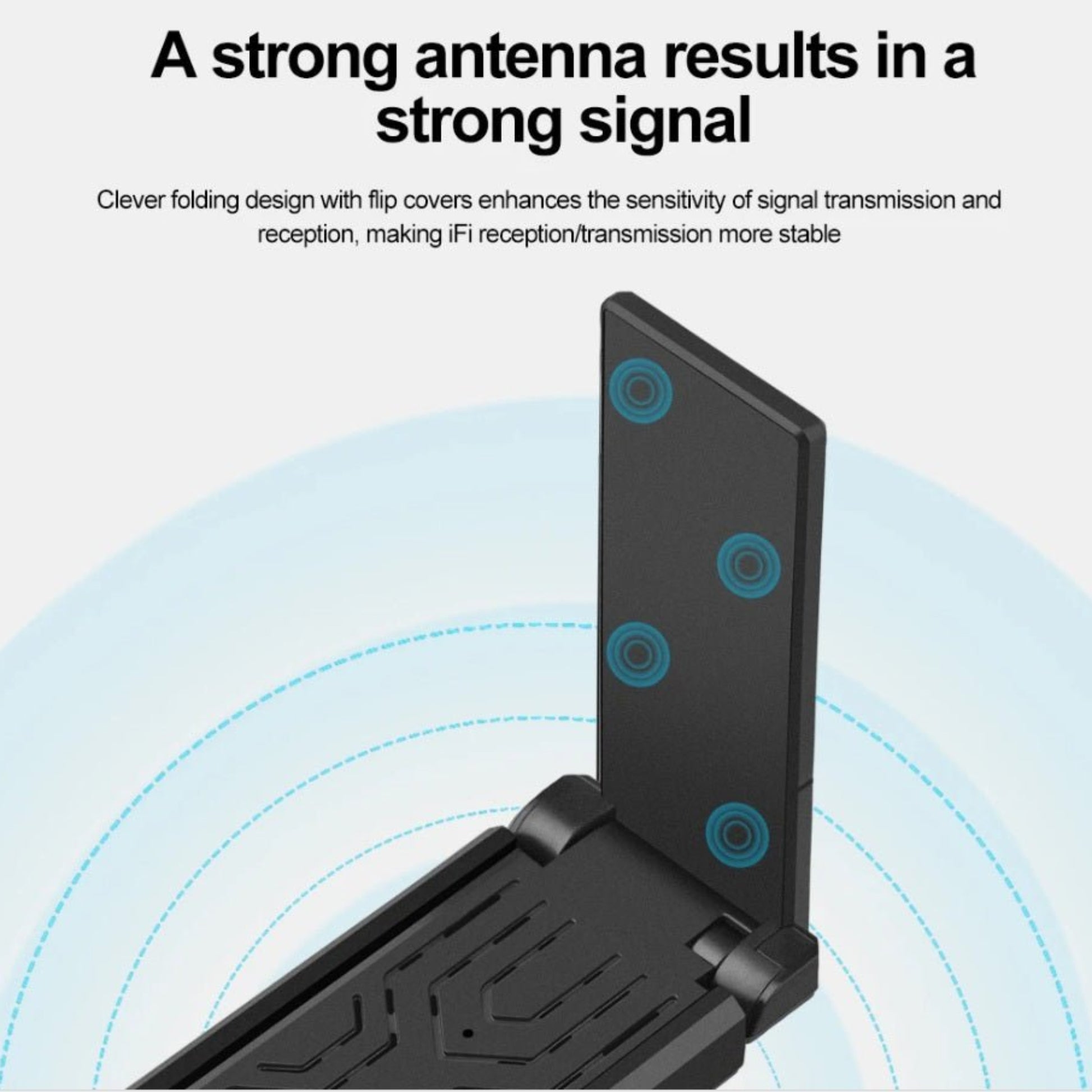 AX5400 WiFi 6E USB 3.0 Adapter with strong antenna for enhanced signal reception and stability.