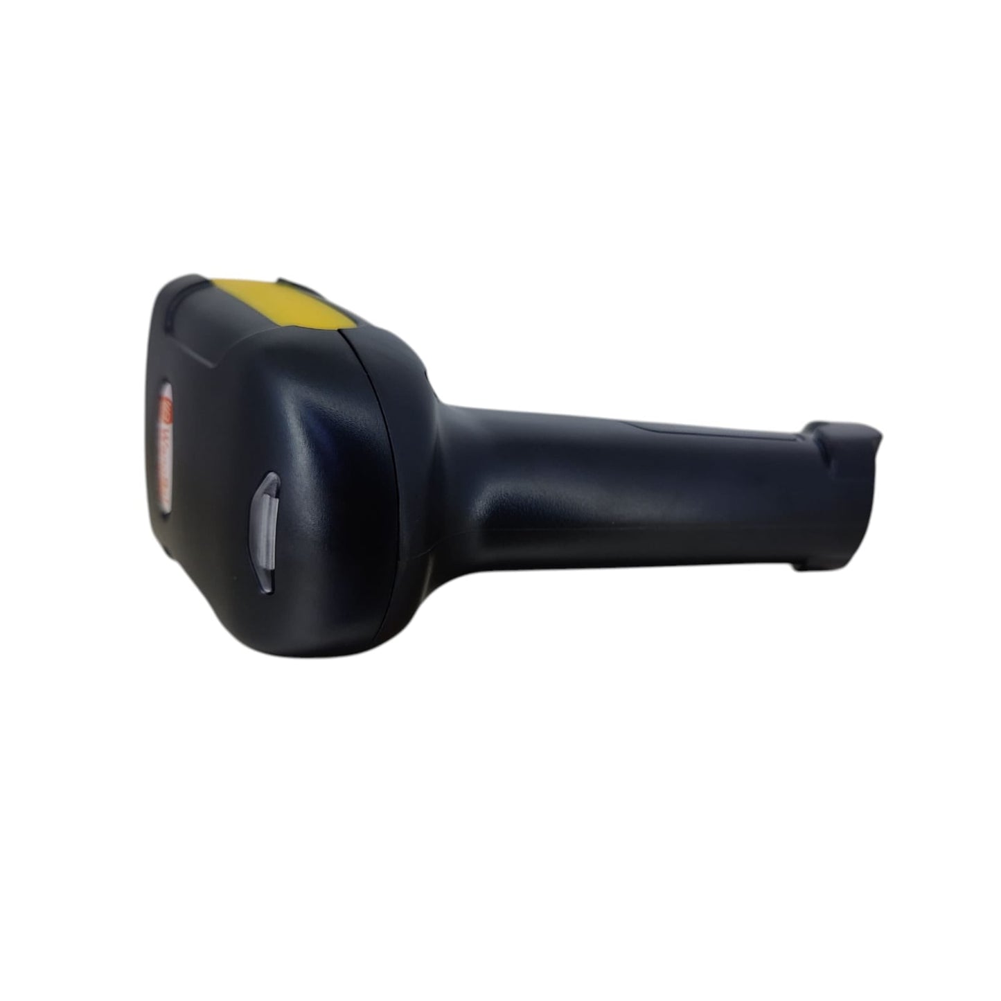 Side profile of the ergonomic handheld barcode scanner.