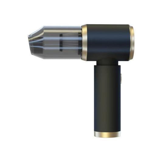 Compact 3-in-1 cordless handheld vacuum and air blower in a sleek black and gold design.
