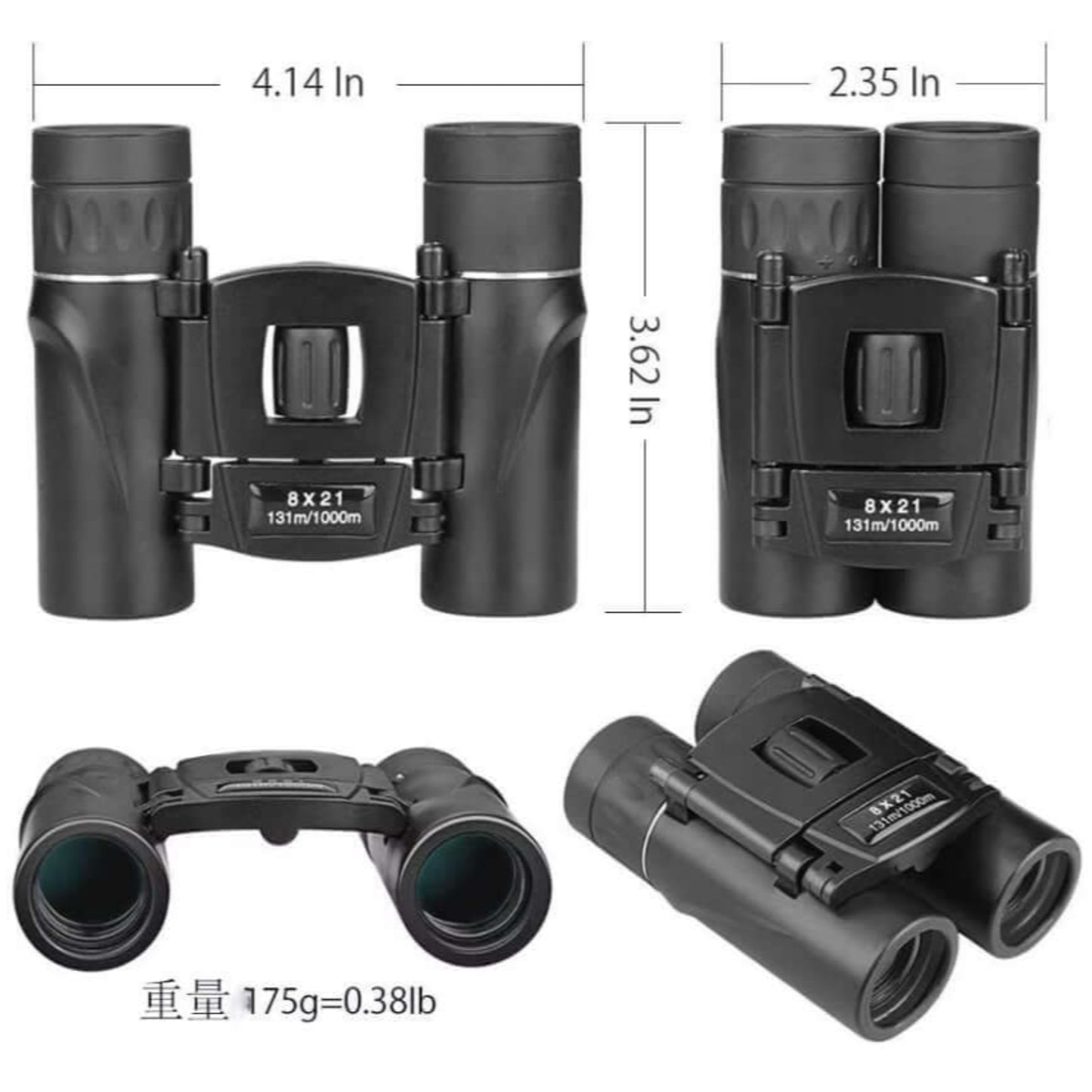 Compact 8x21 mini binoculars dimensions and features for bird watching and sports, lightweight design.