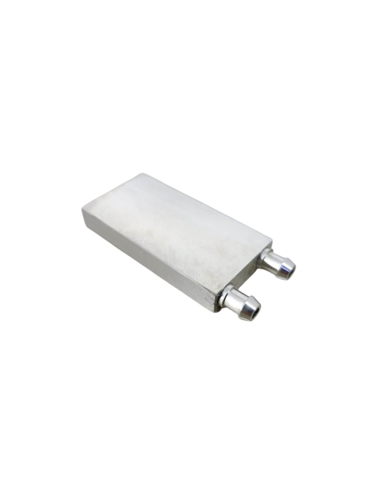 Aluminum water cooling block for CPU, GPU, and industrial applications, designed for optimal heat dissipation.