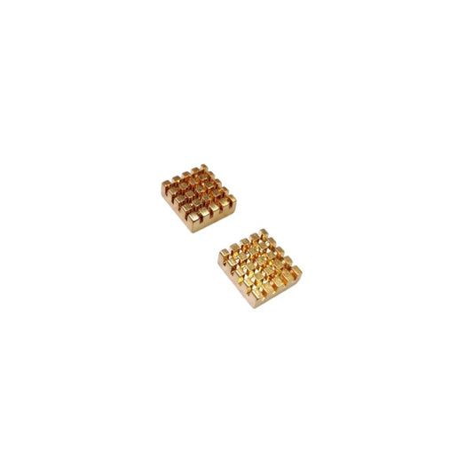 Copper heatsinks for Raspberry Pi 4B, 14mm x 12mm x 5.5mm, efficient cooling solution for CPUs and GPUs.