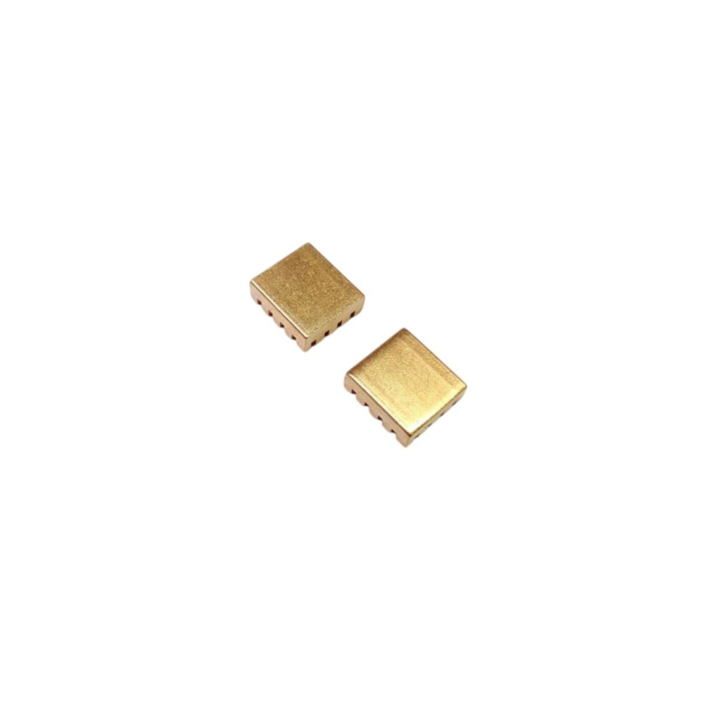 Copper heatsinks for Raspberry Pi 4B, 14mm x 12mm x 5.5mm, enhance cooling efficiency and performance.