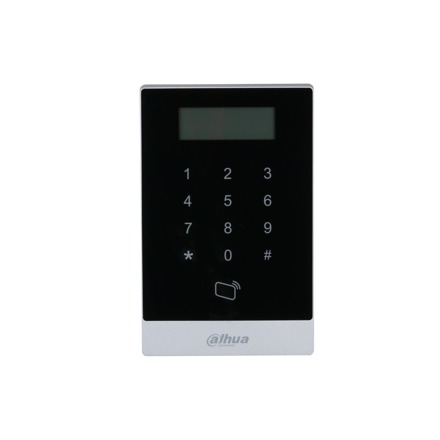 Front view of the Dahua ASI1201A-ME RFID card and password reader.