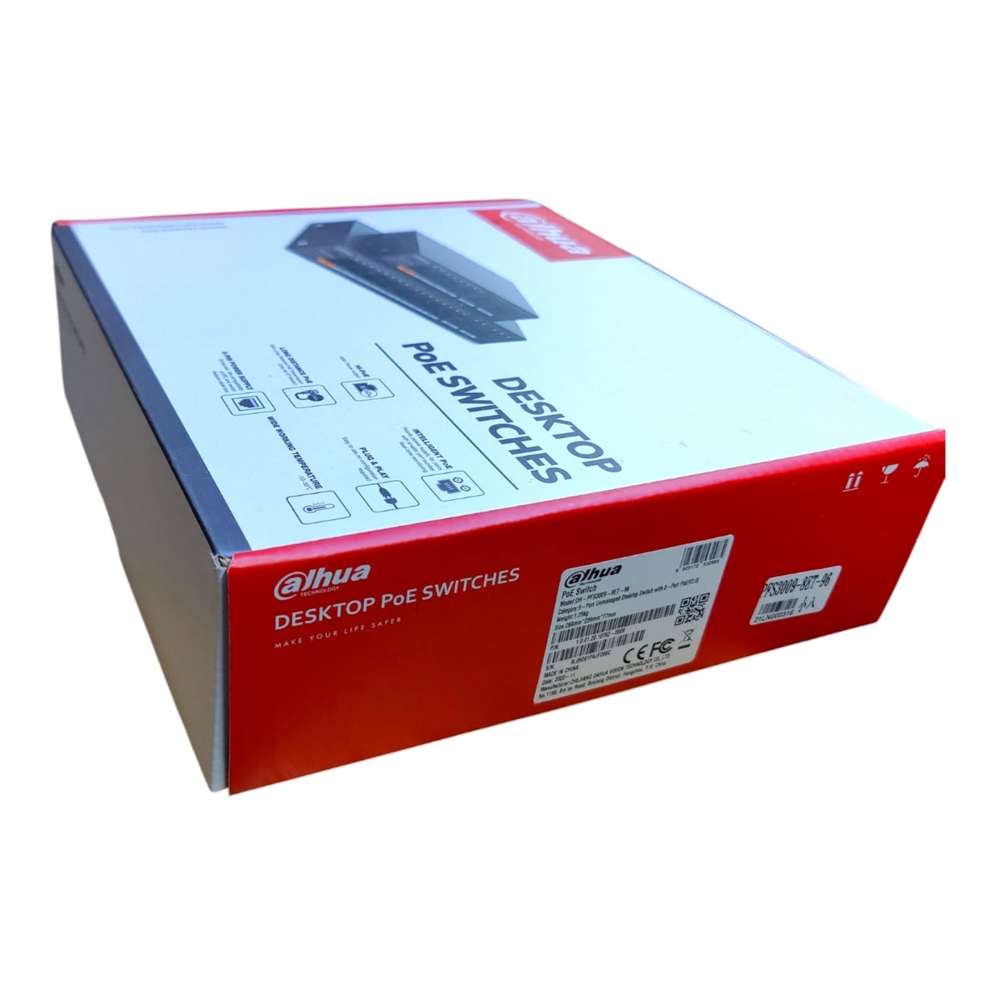 Retail packaging box for Dahua Desktop PoE Switches