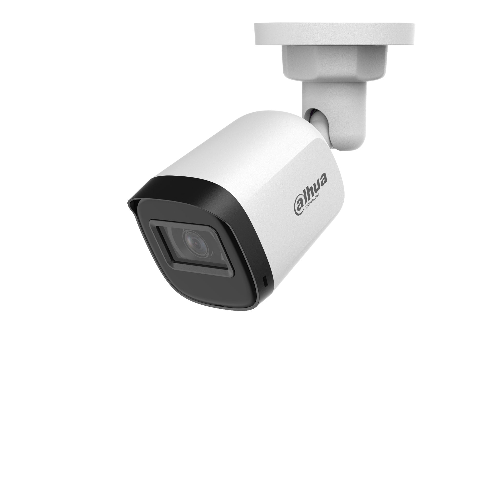 Dahua DH-HAC-B1A21P 2MP HDCVI IR bullet camera from an angled perspective, showcasing design and lens.