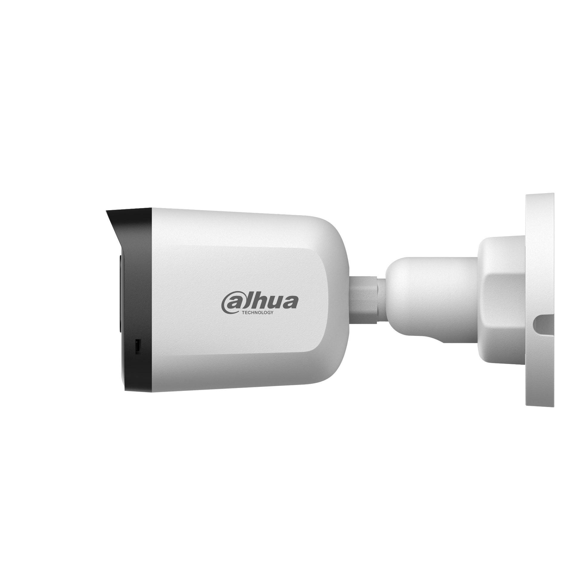 Dahua DH-HAC-B1A21P 2MP HDCVI IR bullet camera mounted on a wall, showing side profile, ideal for surveillance.