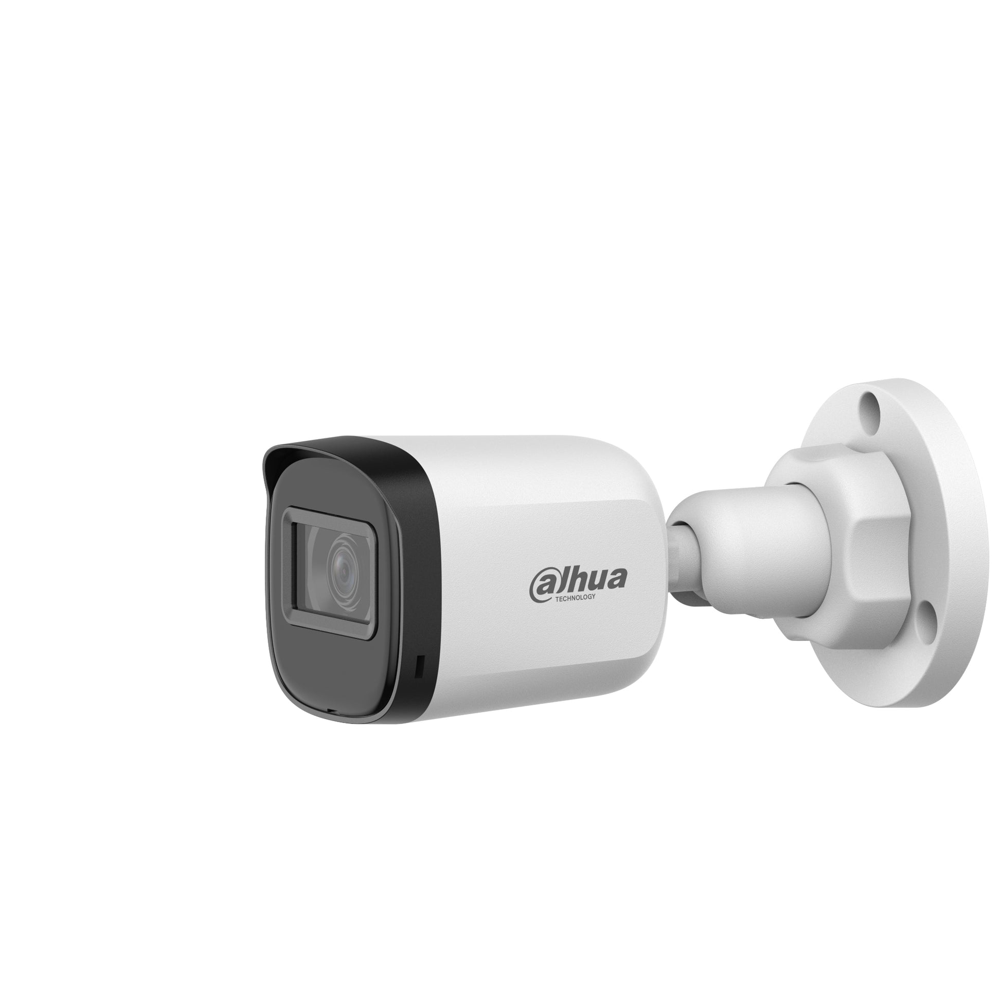 Dahua DH-HAC-B1A21P 2MP HDCVI IR bullet camera, straight front view, highlighting the clear lens and build.