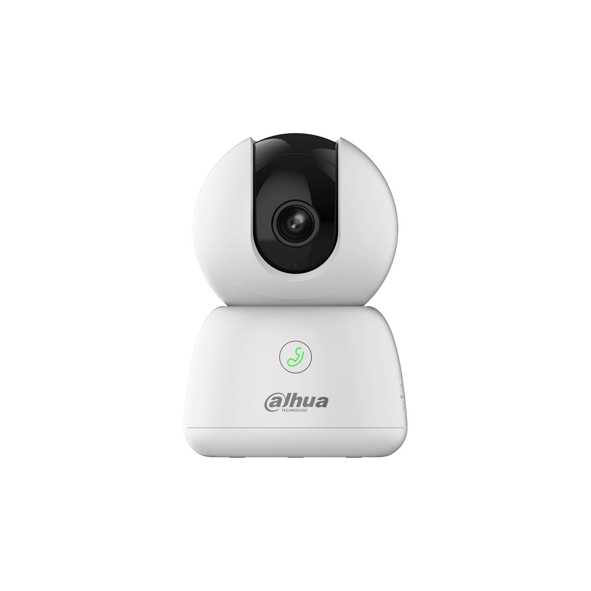 Front view of the white Dahua H3B 3MP indoor Wi-Fi pan and tilt security camera.