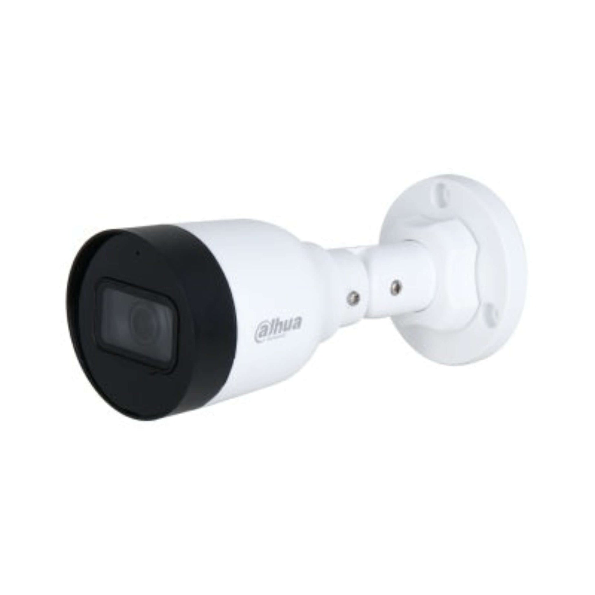 Dahua IPC-HFW1230S1-A-S5 2MP IR fixed-focal bullet camera, side view with mounting base.