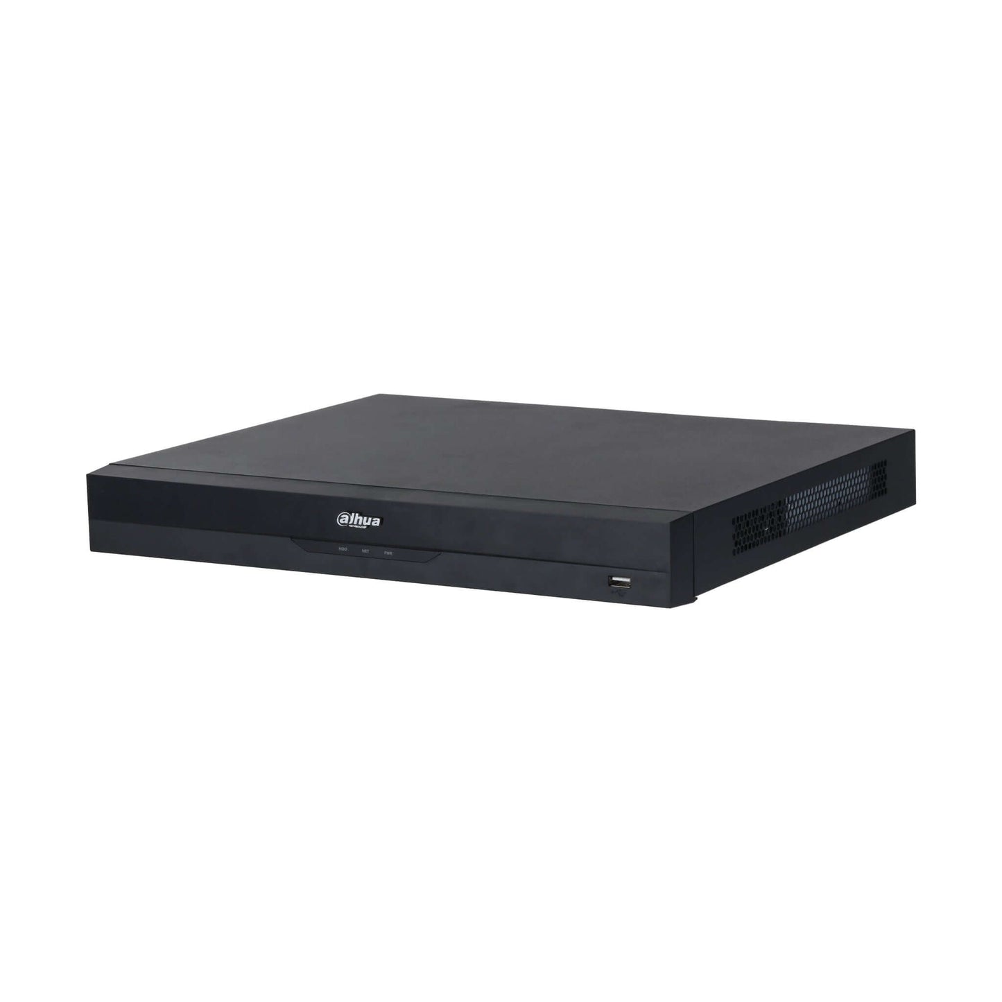 Dahua NVR4208-8P-EI 8 Channel 4K WizSense Network Video Recorder, front view, sleek black design.