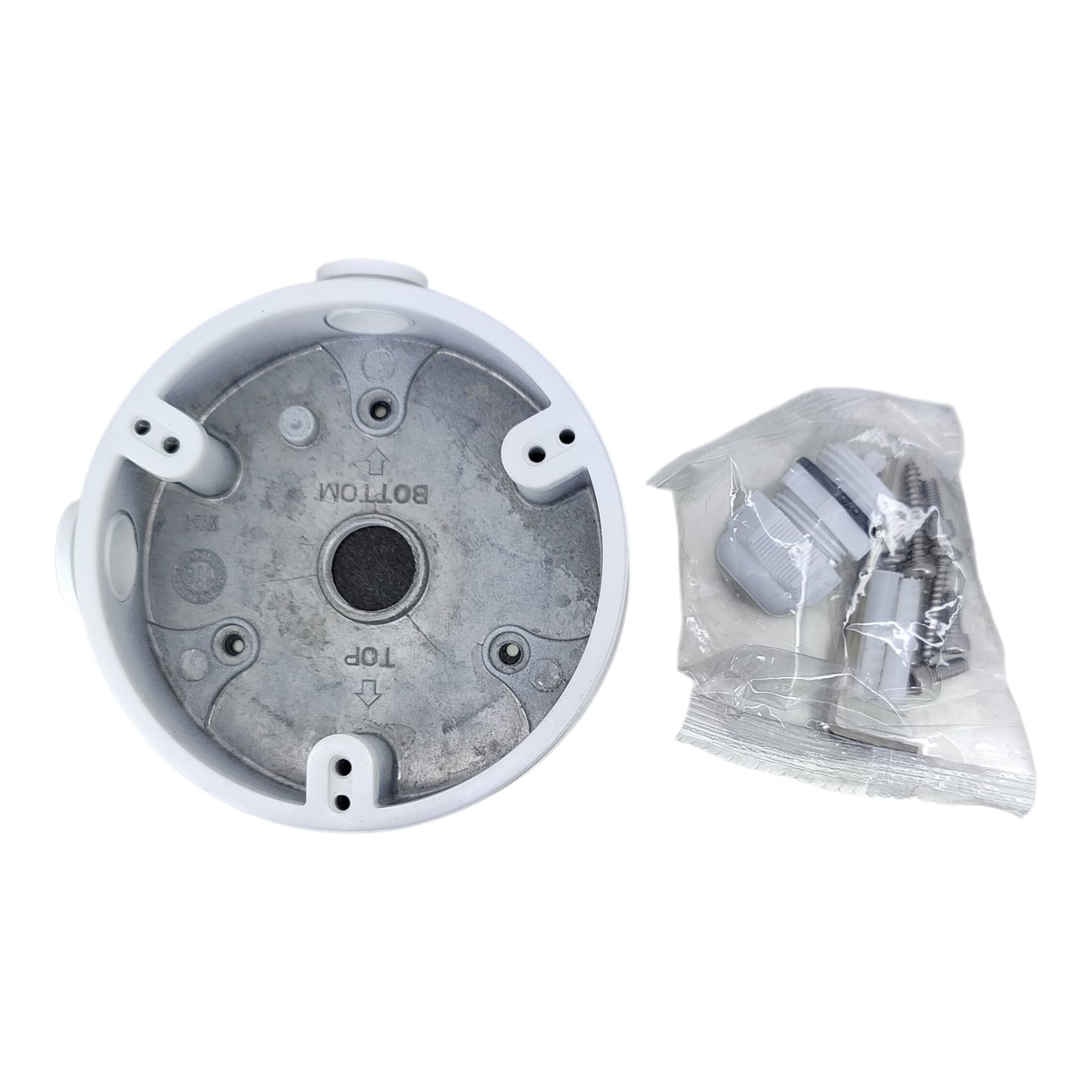 Inside view of PFA136 junction box showing cable space and aluminum construction