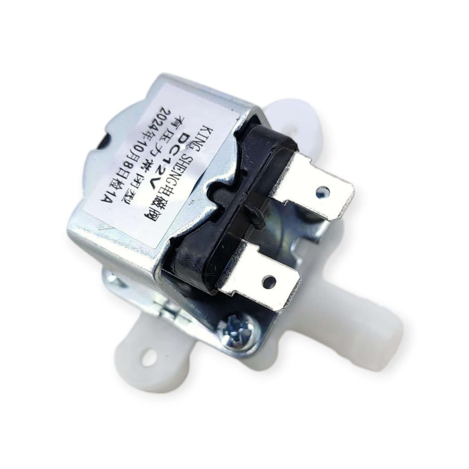 DC 12V normally closed electric solenoid valve for air and water control with durable metal housing.