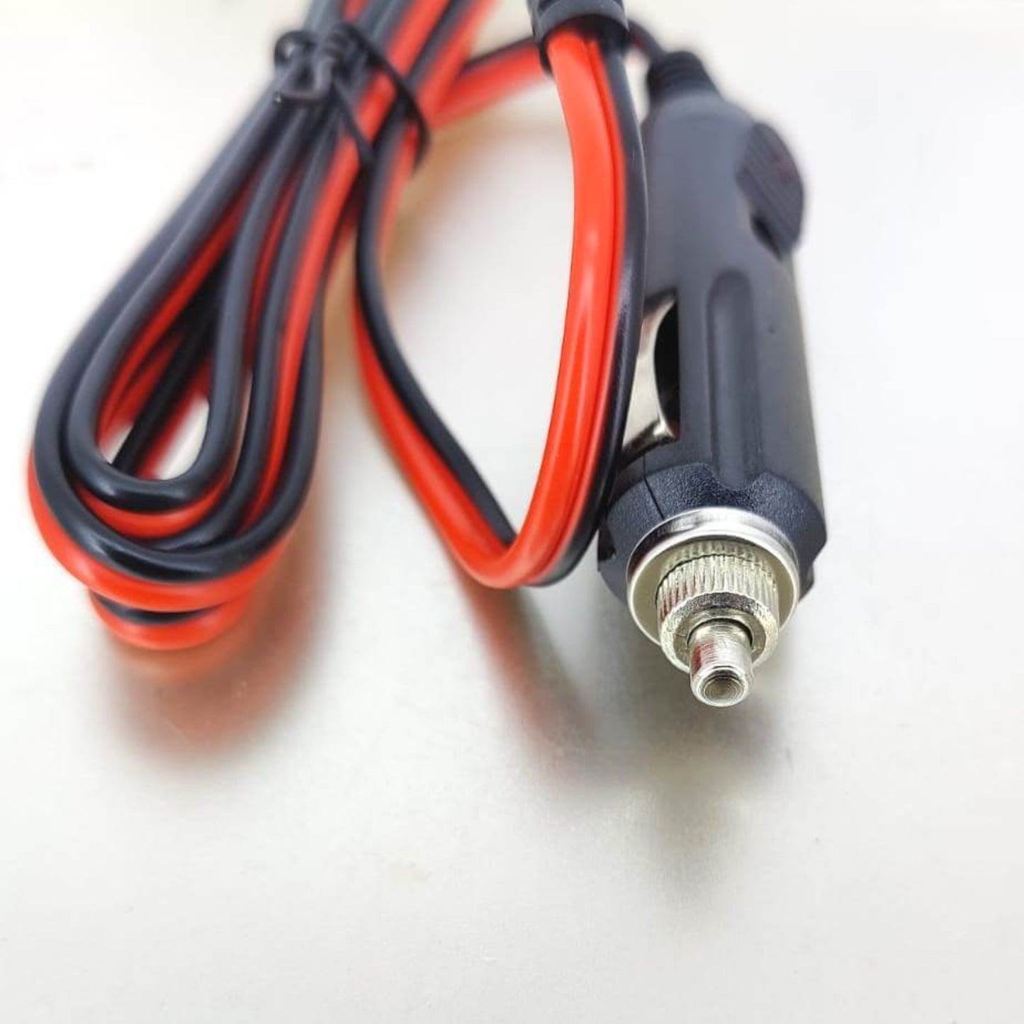 12V car cigarette lighter power cable with red and black wires for universal device compatibility