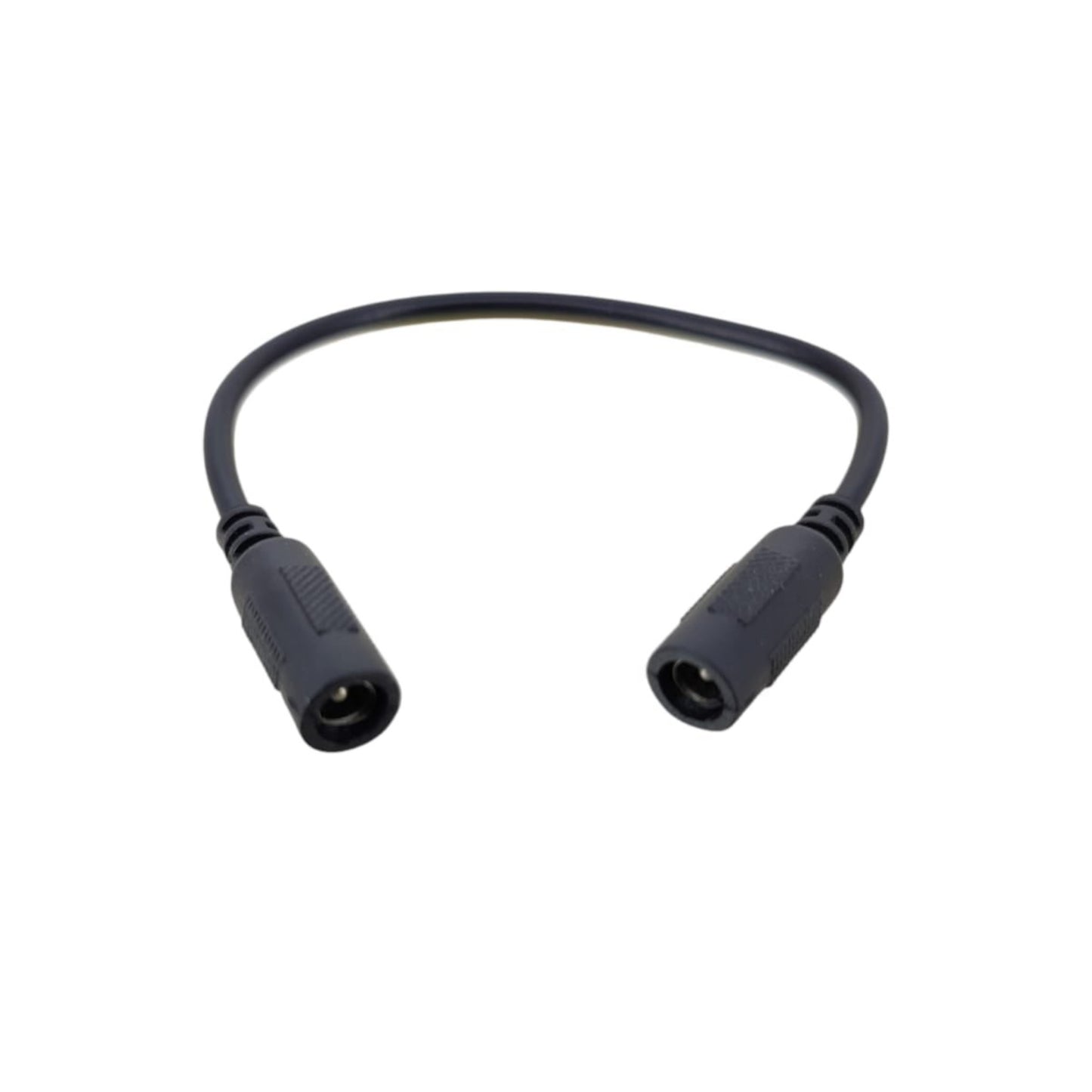 DC power cable adapter - 5.5x2.1mm female to female extension, 18cm length.