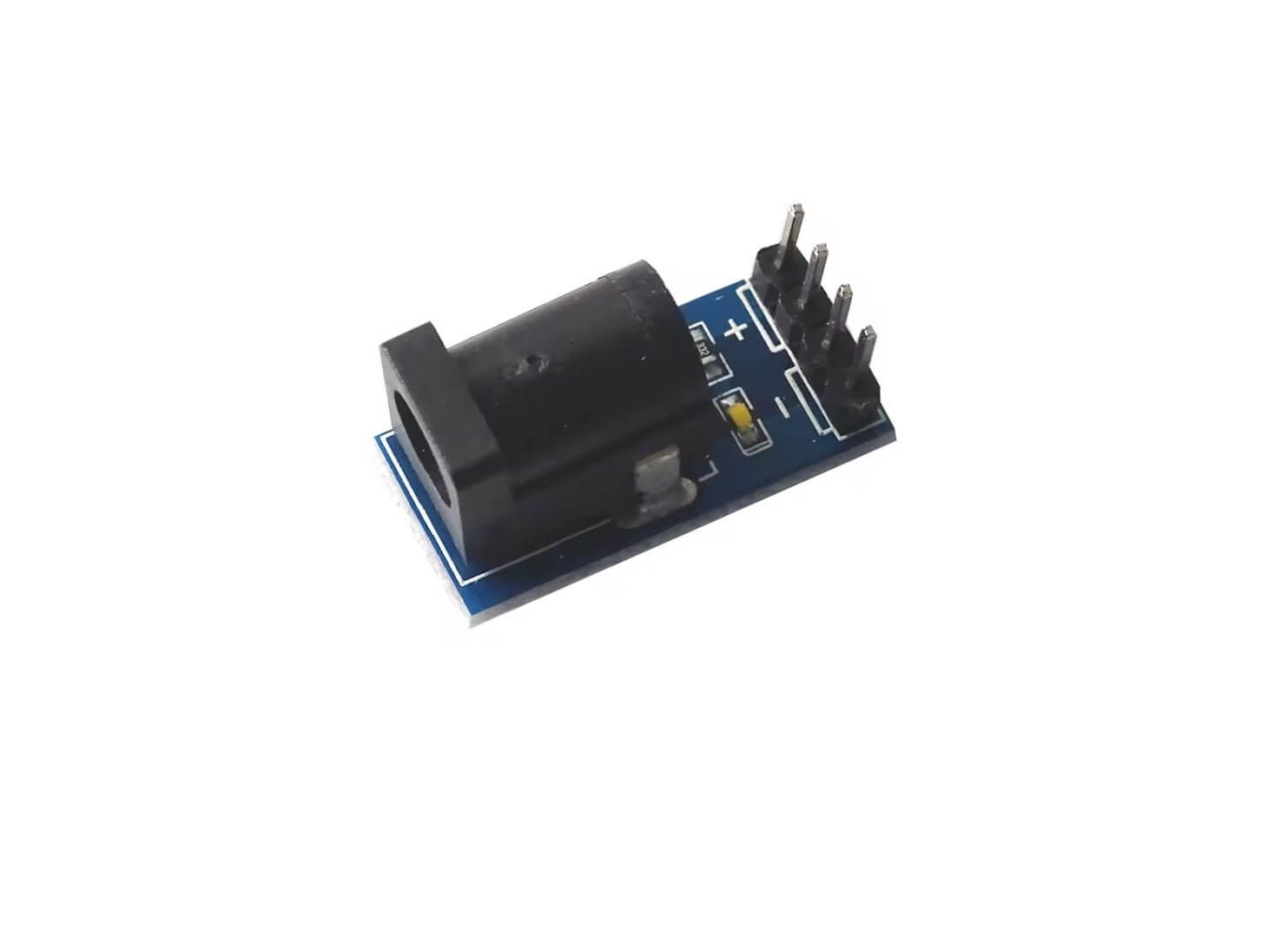 5.5mm x 2.1mm power jack module, DC005 adapter board for Arduino with two VCC and GND connections.