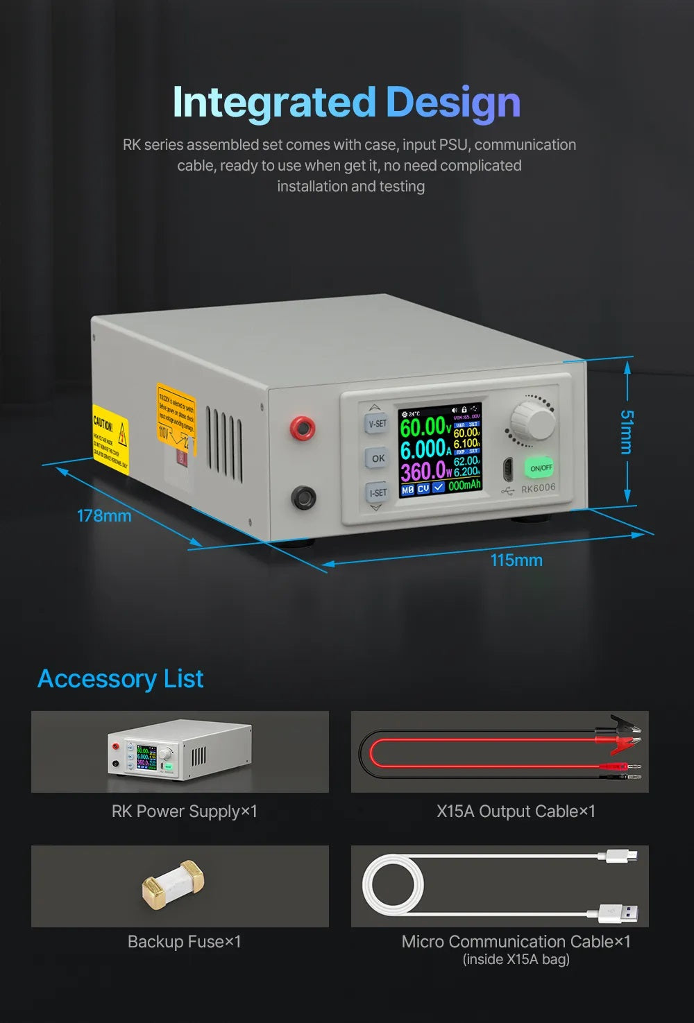 RK6006-C DC0-60V 6A DC POWER SUPPLY