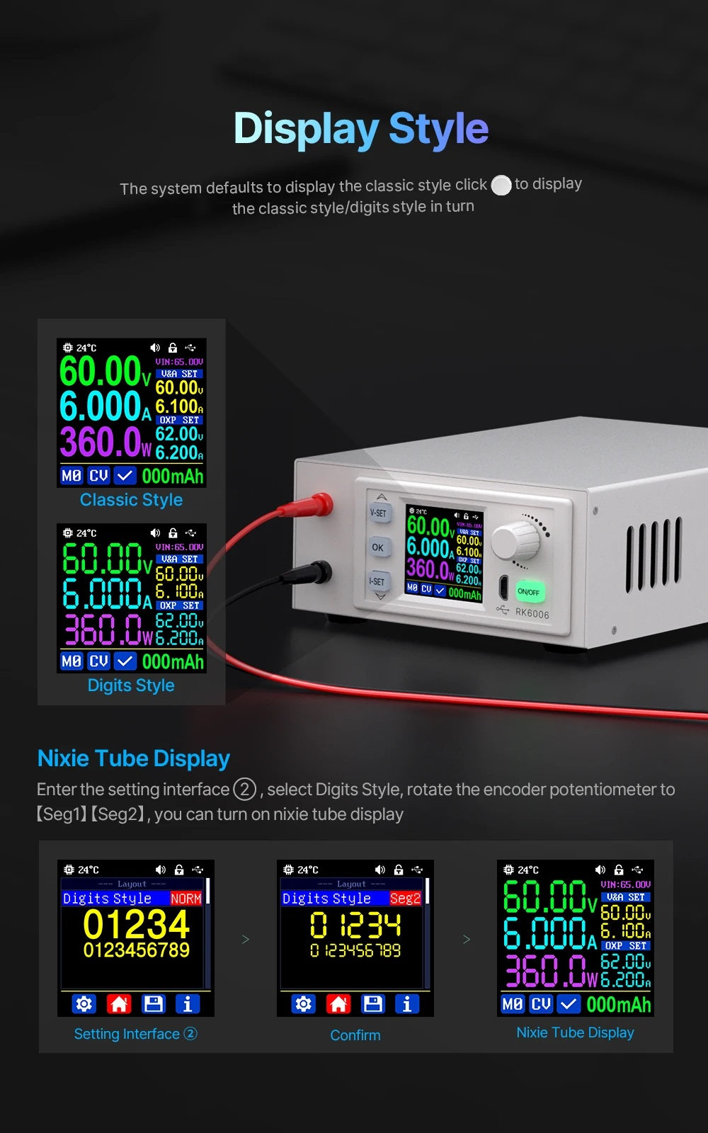 RK6006-C DC0-60V 6A DC POWER SUPPLY