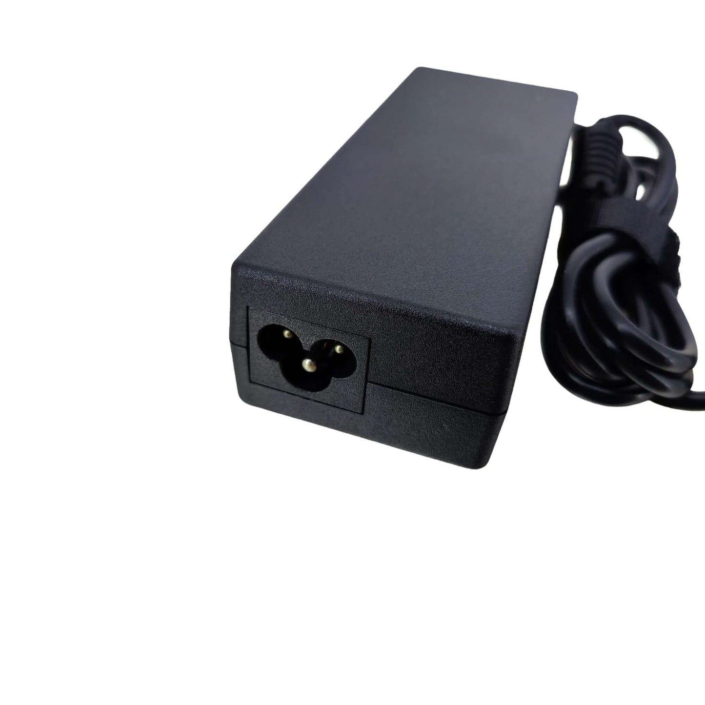 Dell 90W AC adapter showing the 3-prong power input port for the removable power cord.