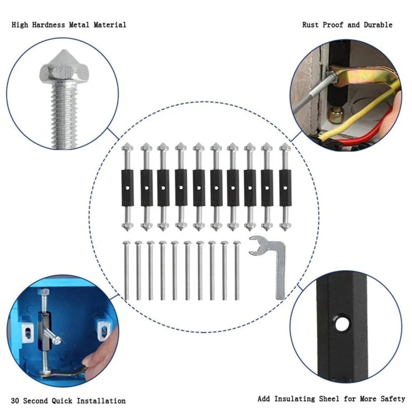 Features of switch box repair tool: high hardness, rust-proof, quick installation, insulating sheath.