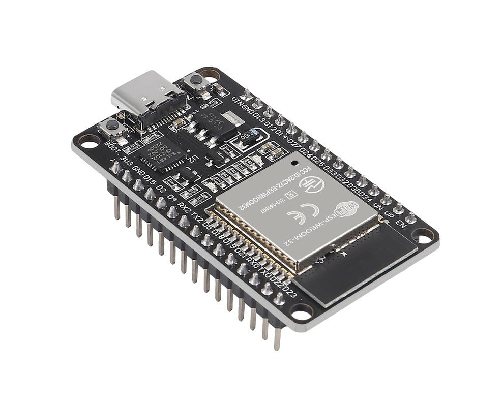 ESP32 Dev Board with 30-pin layout and USB-C interface, featuring Wi-Fi and Bluetooth capabilities for IoT projects.