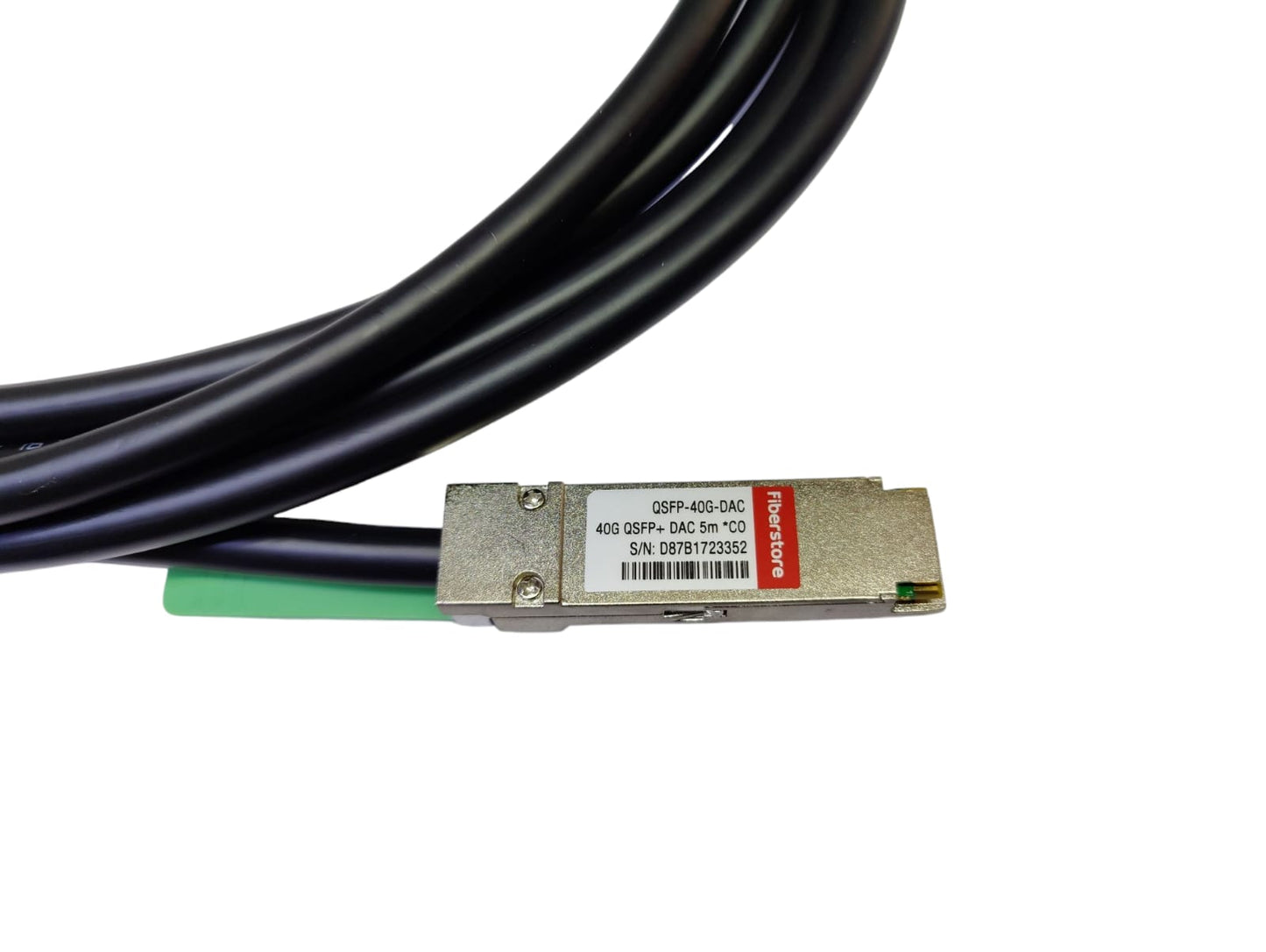 Fiberstore 40G QSFP+ Passive DAC Cable, 5M, ideal for short-reach high-speed connections in data centers.