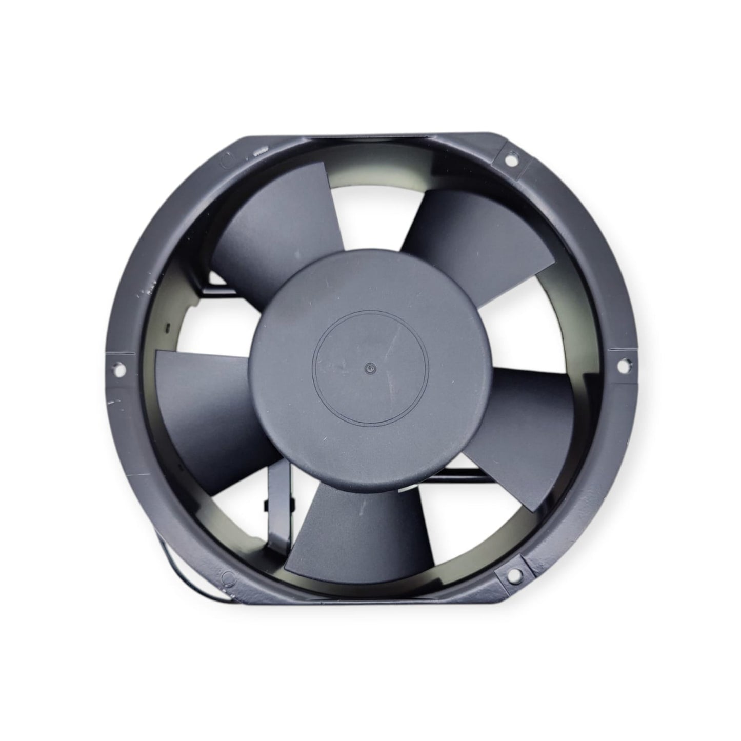 Front view of 17cm Industrial AC Axial Cooling Fan, Model FP-108EX-S1-B, for cabinet cooling.