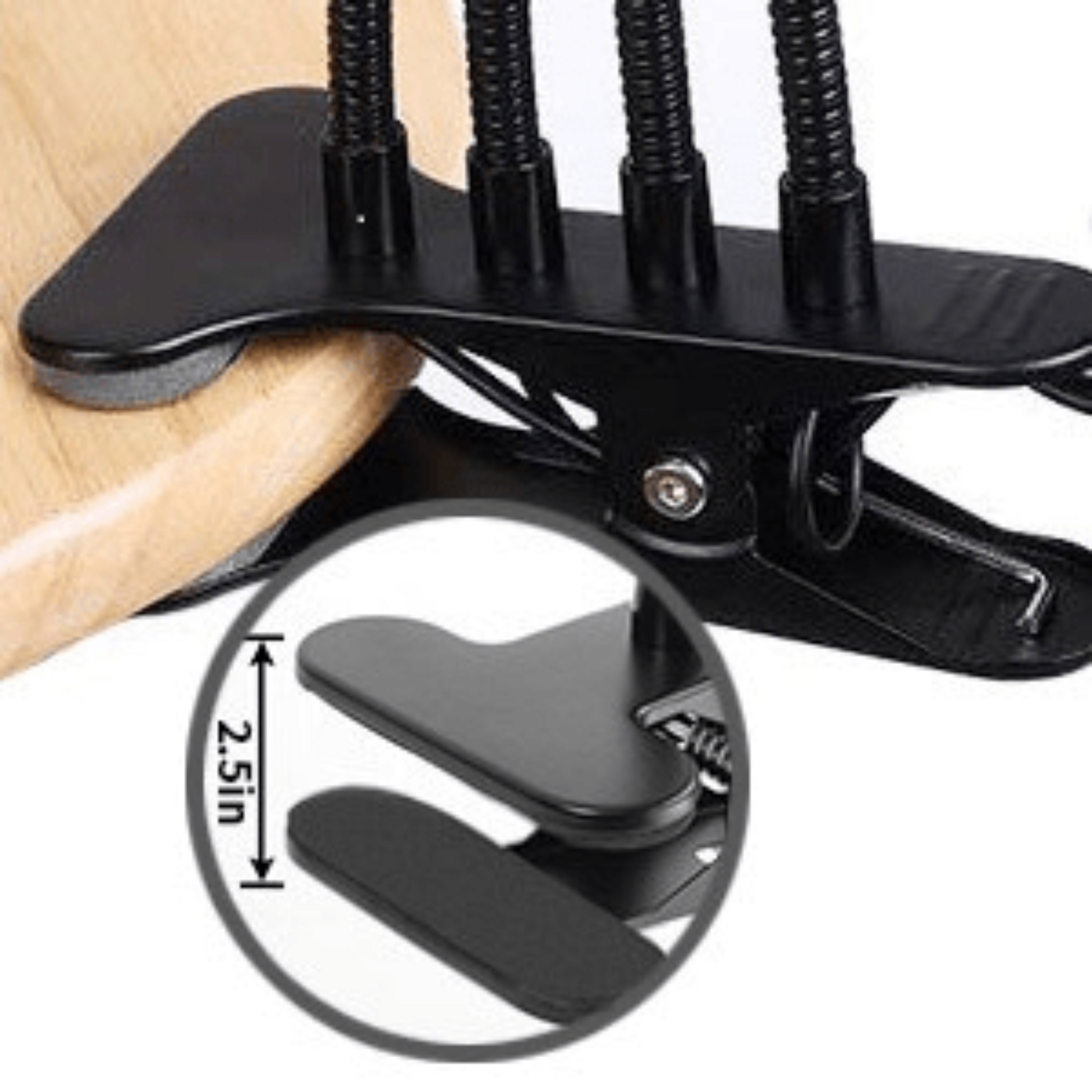 Close-up of the clamp for 4-head LED grow light, showing its size and flexibility for adjustable positioning.