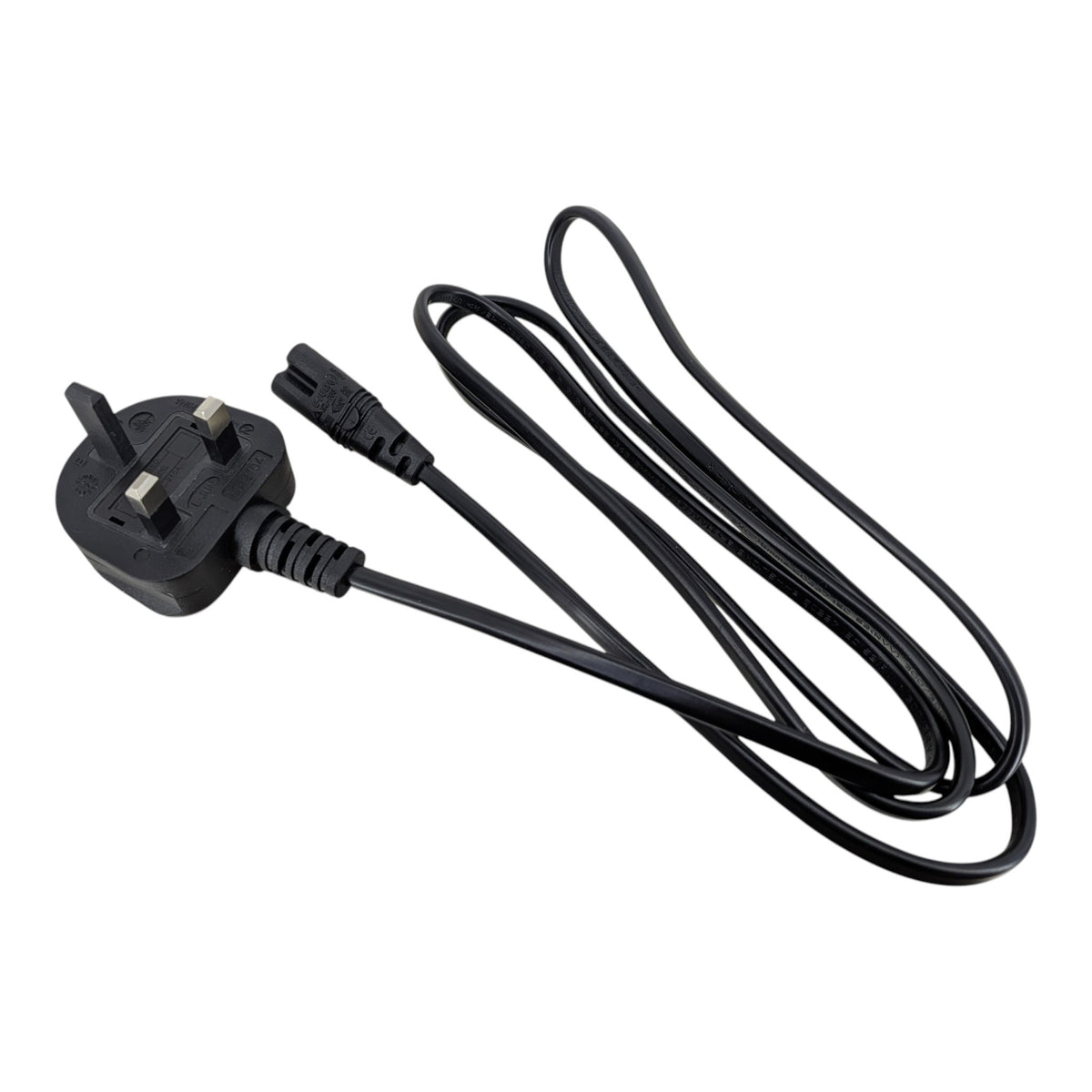 柔韌耐用的 1.5 米 H03VVH2-F 2x0.75mm² 純銅電源線,外層採用優質 PVC 絕緣物料包覆。