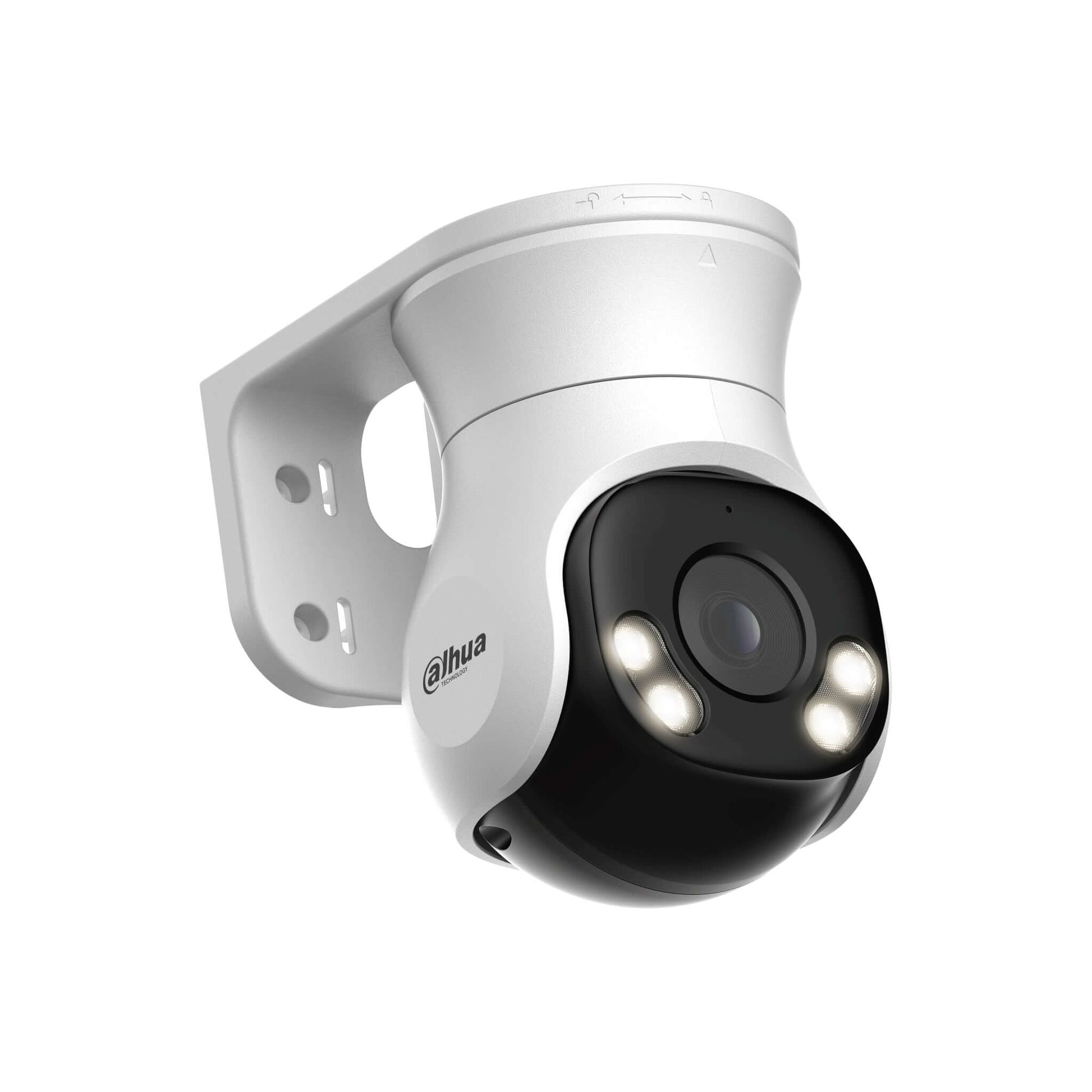 Angled view of Dahua HAC-PT1200A-IL-A 2MP Smart Dual Light HDCVI PT camera, highlights its compact design.