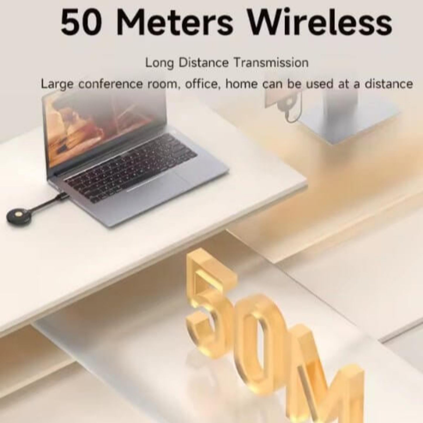 50 meters wireless transmission for large conference rooms and home offices with Hagibis G10W Pro HDMI Extender.