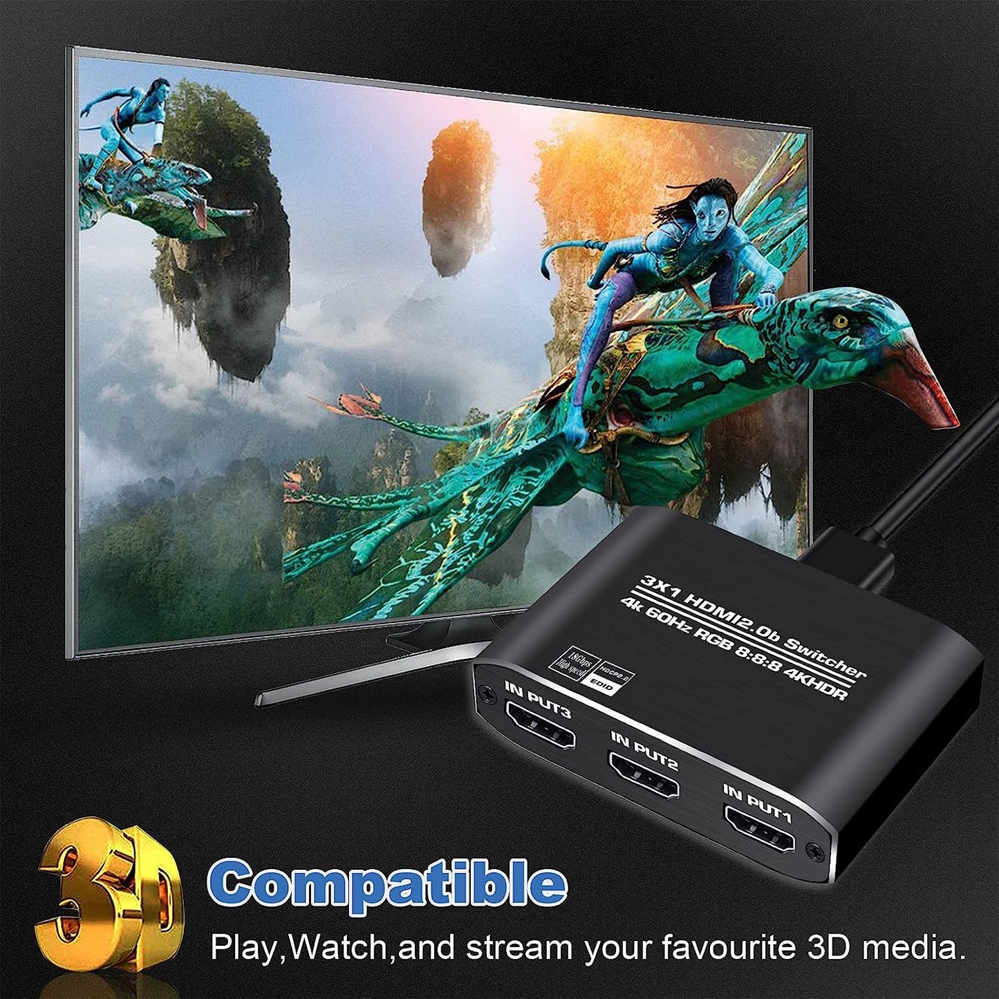 HDMI2.0選擇器3入1出 (4K)