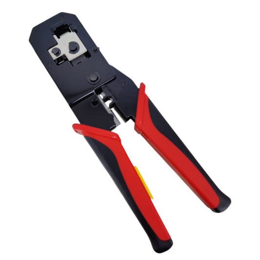 Hikvision RJ45 network cable crimping pliers, multi-function tool for CAT5, CAT6, RJ11, and RJ12 connections.