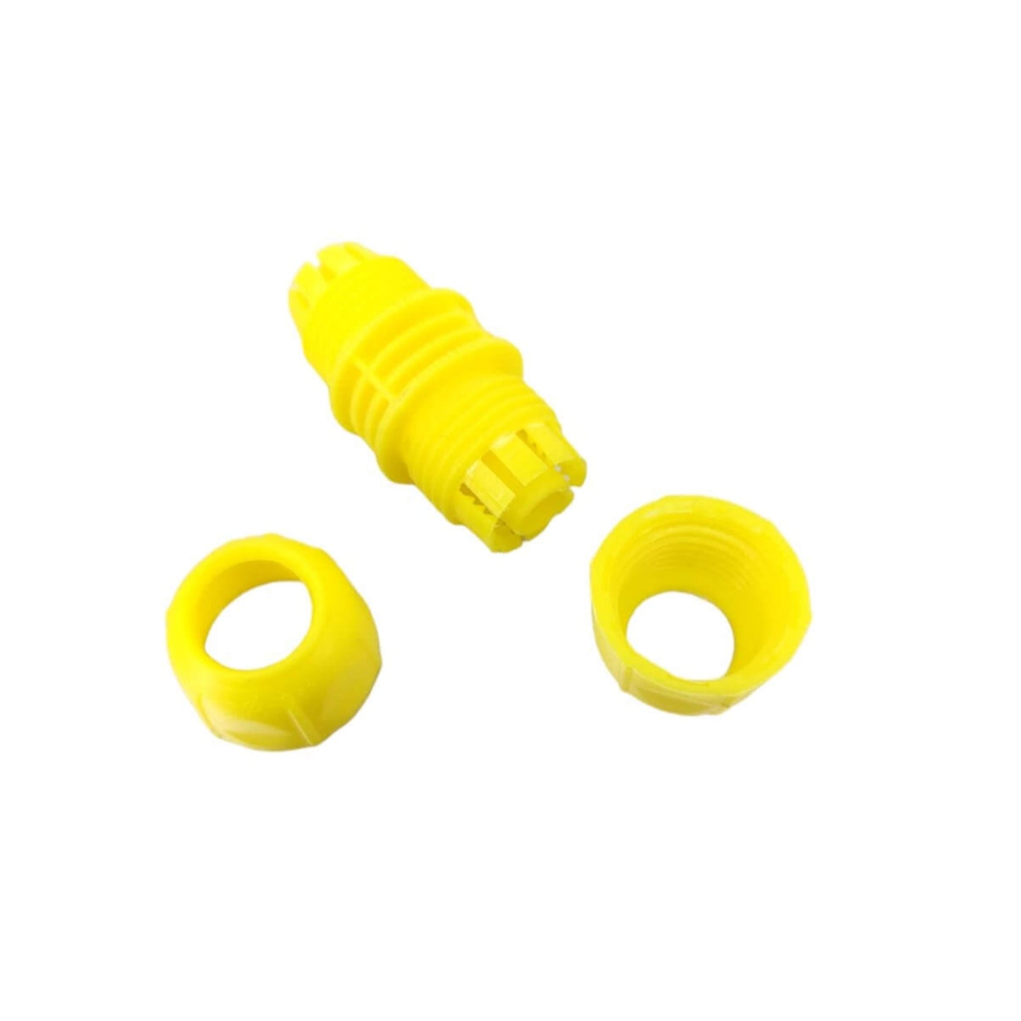 Quick Fix Extend Connector for 1/2 inch garden hose pipe, durable yellow hose repair connector set.