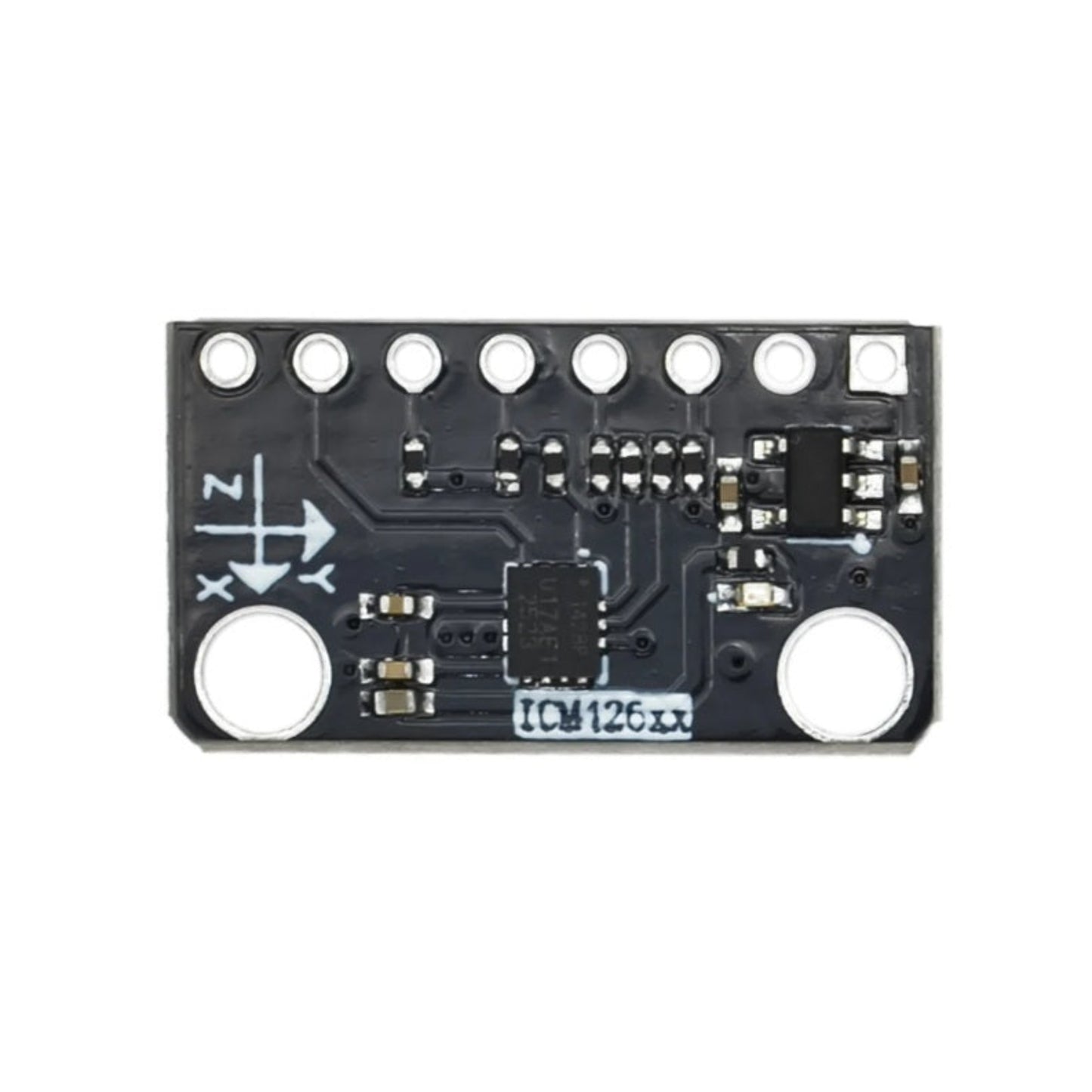 Top view of ICM-42688 6-Axis motion tracking sensor board showing chipset components.