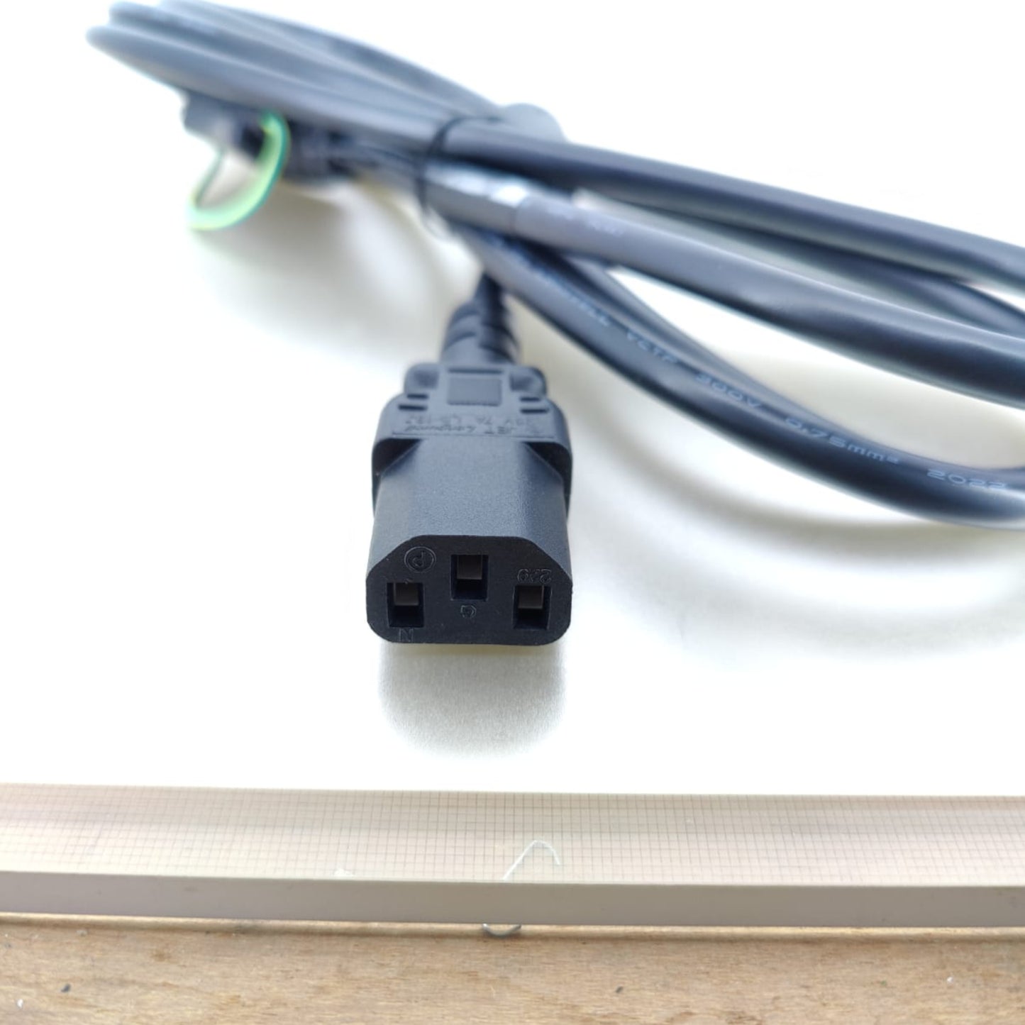 IEC 60320 C13 power cord with Japanese 2 prong plug, 1.5m black extension cable for PC, monitor, printer.