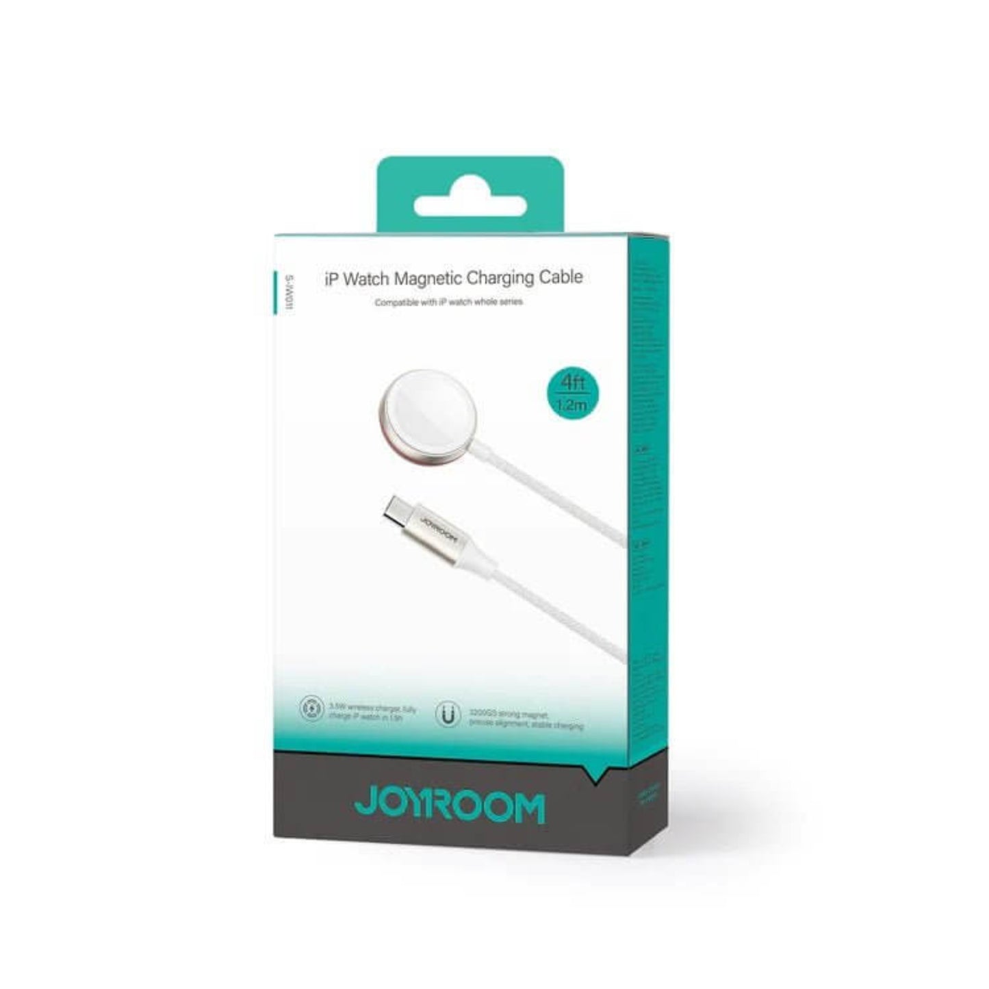 JOYROOM Type-C to Apple Watch Magnetic Charging Cable packaging, 1.2M length for fast charging convenience.