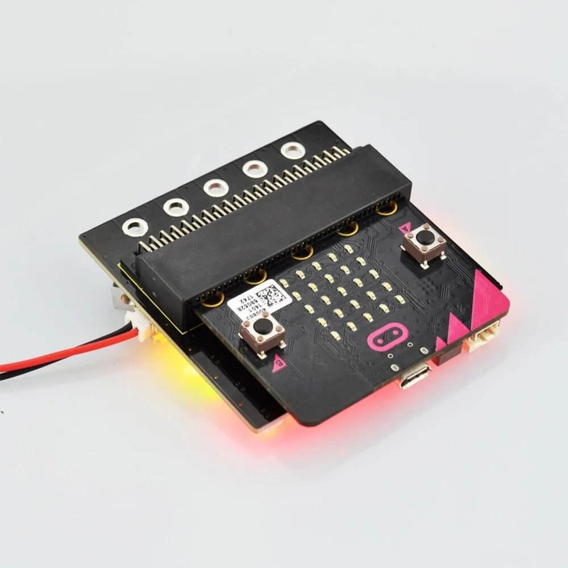 Keyestudio SK6812 4x8 LED matrix shield for micro:bit with 32 LED lights and control buttons.