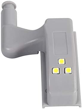 Cabinet hinge LED light in grey, featuring three bright LED bulbs, designed for modern kitchens and home cabinets.