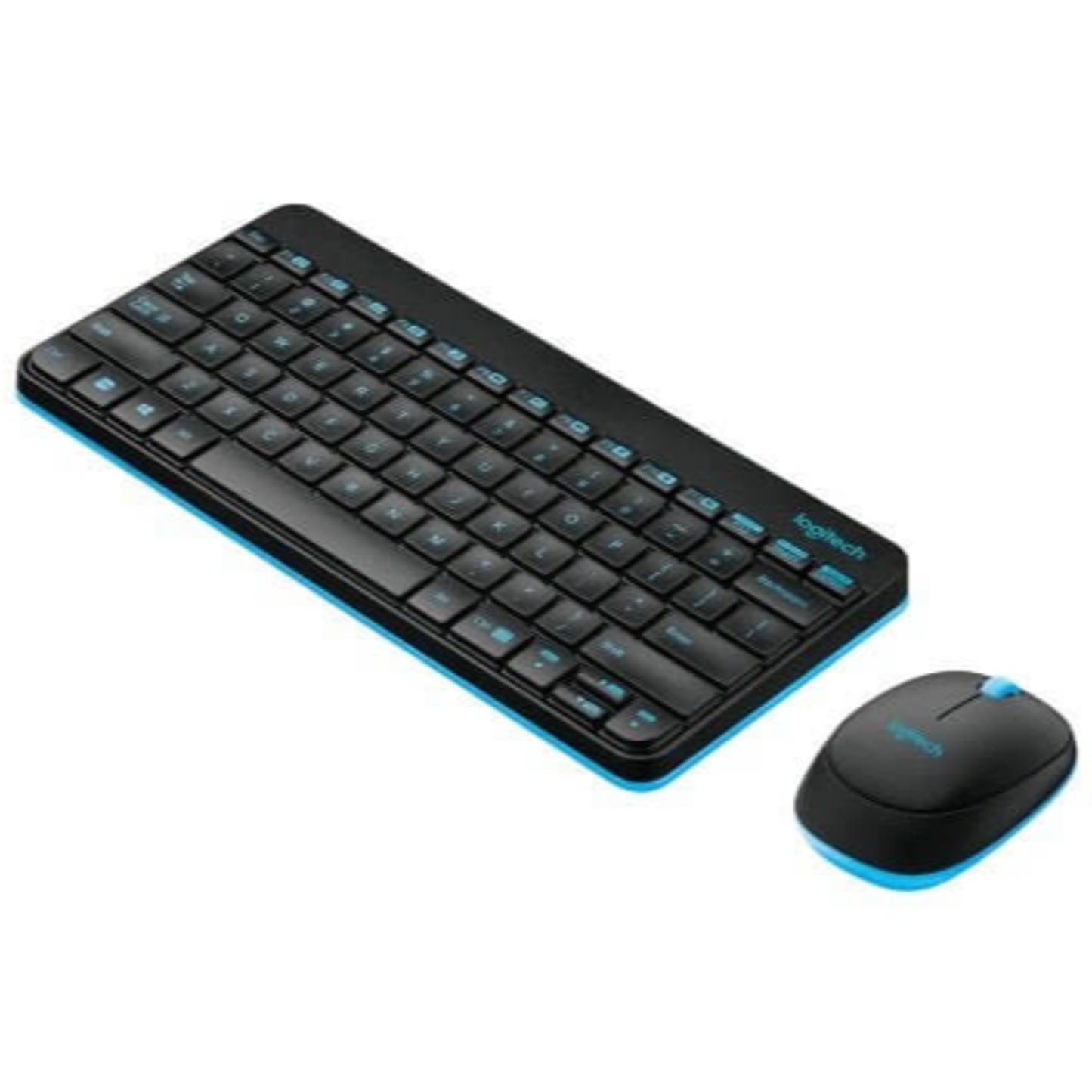 Logitech MK245 Nano Wireless Keyboard and Mouse Combo with sleek black design and blue accents.