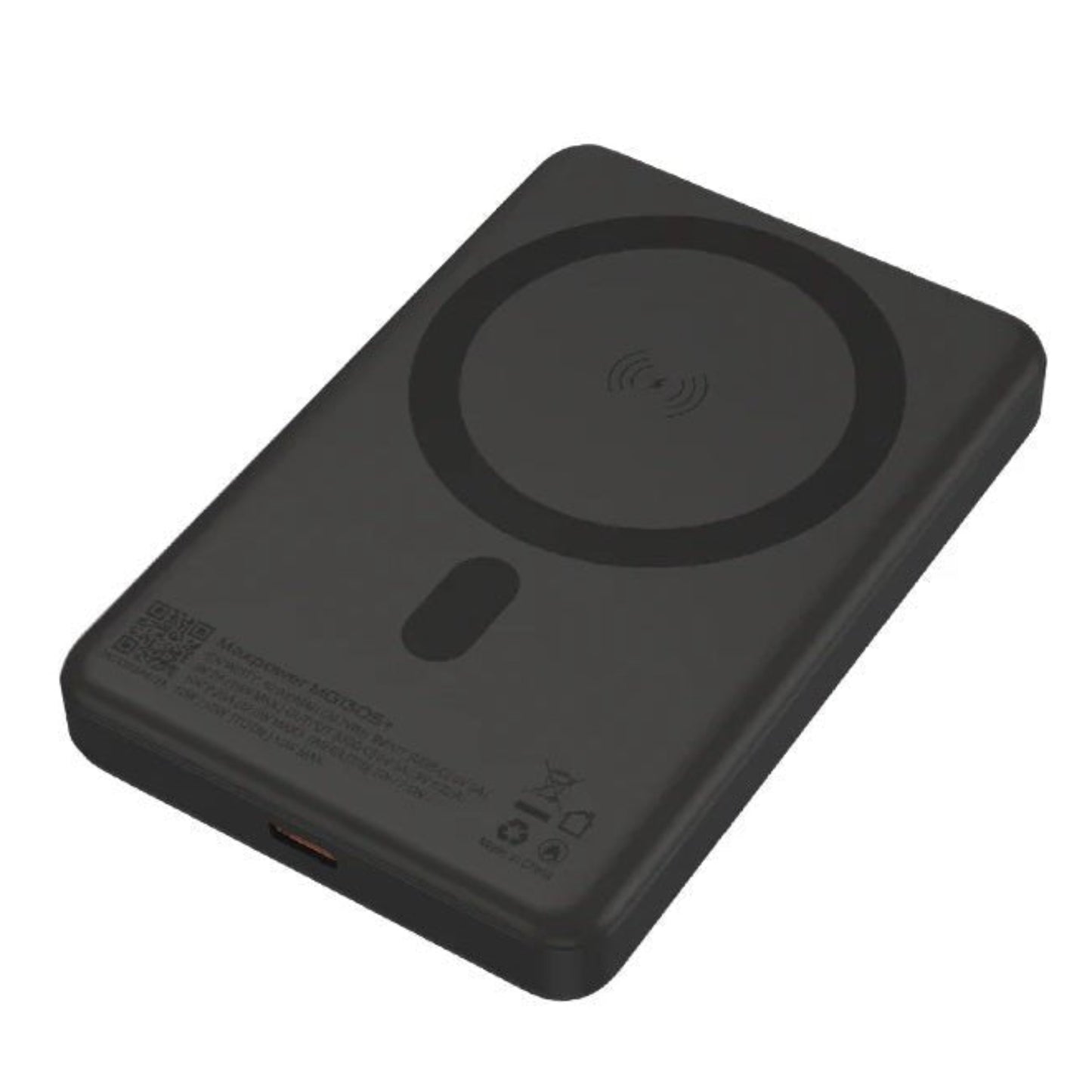 Maxpower MG130S+ 10000mAh Magnetic Wireless Power Bank in black, featuring sleek design and wireless charging.