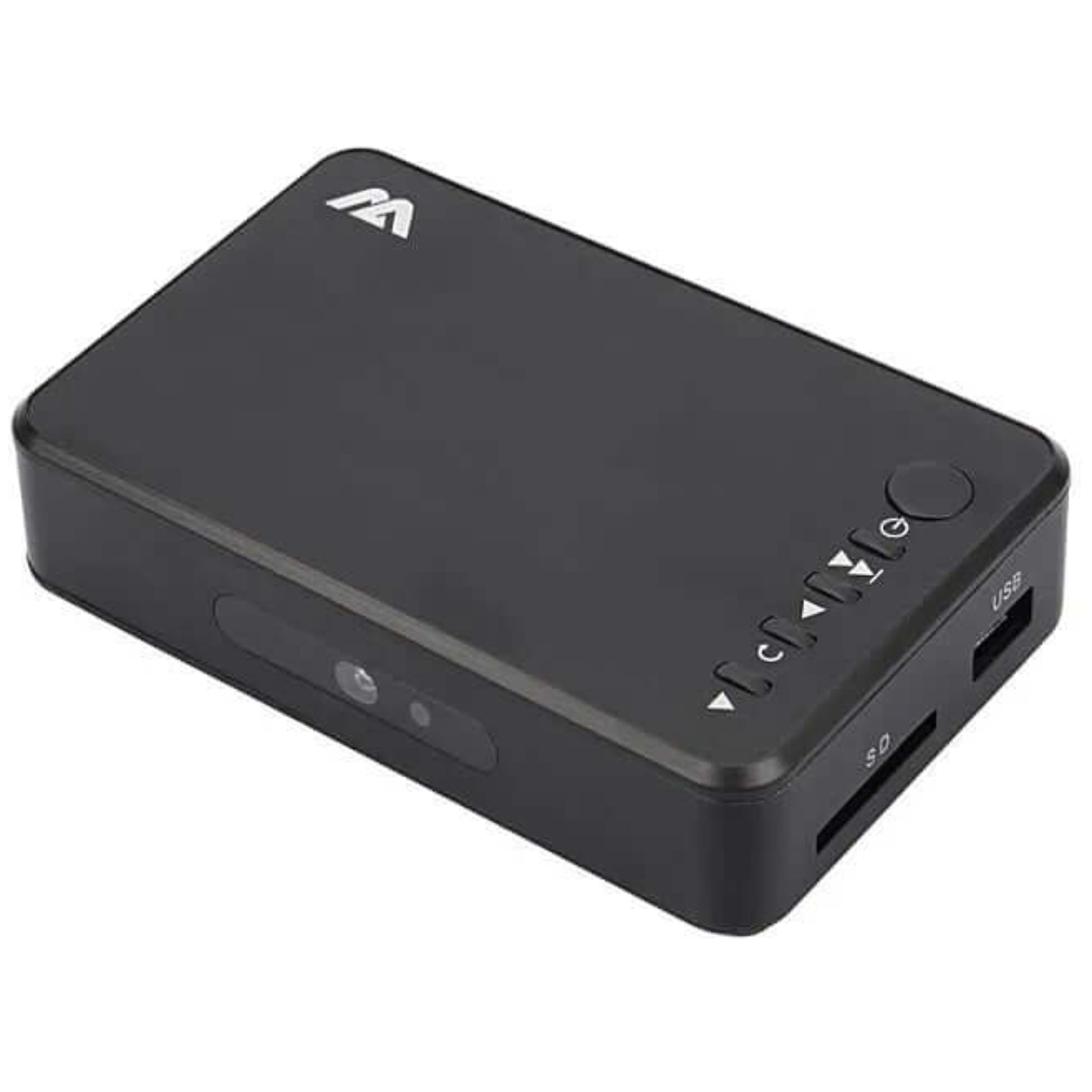 Mini 1080p Full HD Digital Media Player in sleek black design with USB and SD card ports.