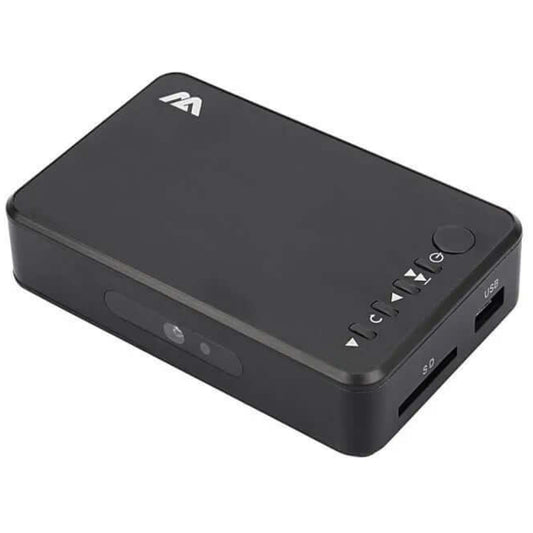 Mini 1080p Full HD Digital Media Player in sleek black design with USB and SD card ports.