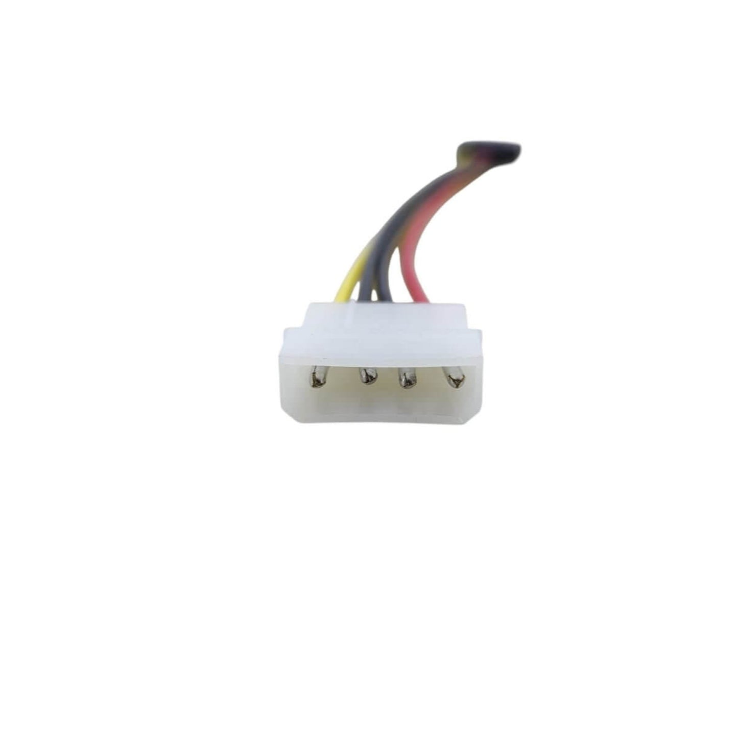 4-pin Molex power connector for SATA power cable adapter, essential for connecting HDDs and SSDs.