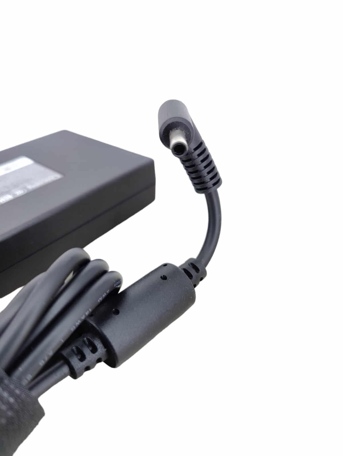 Detailed view of the DC barrel tip connector on the MSI 20V 12A 240W laptop charger.
