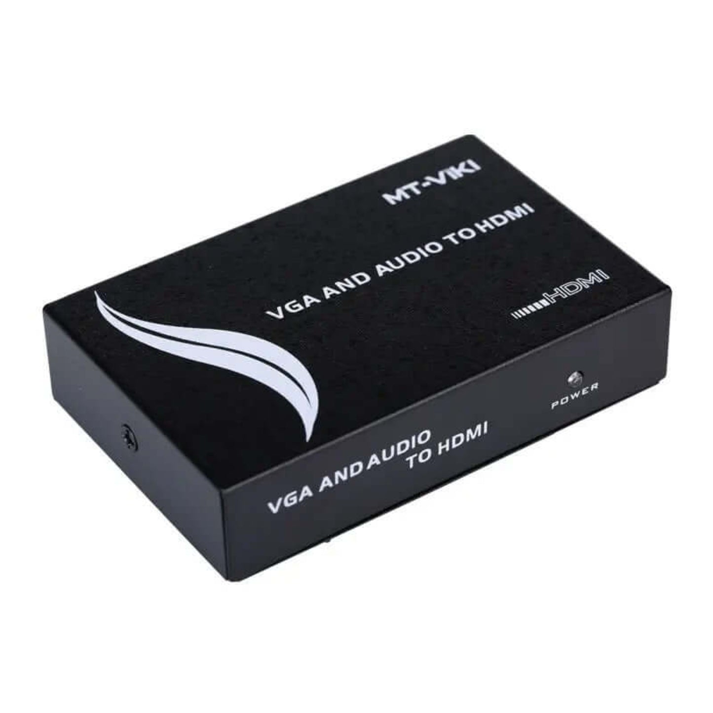 Front view of the MT-VIKI VGA to HDMI converter, showing the brand name and HDMI output label.