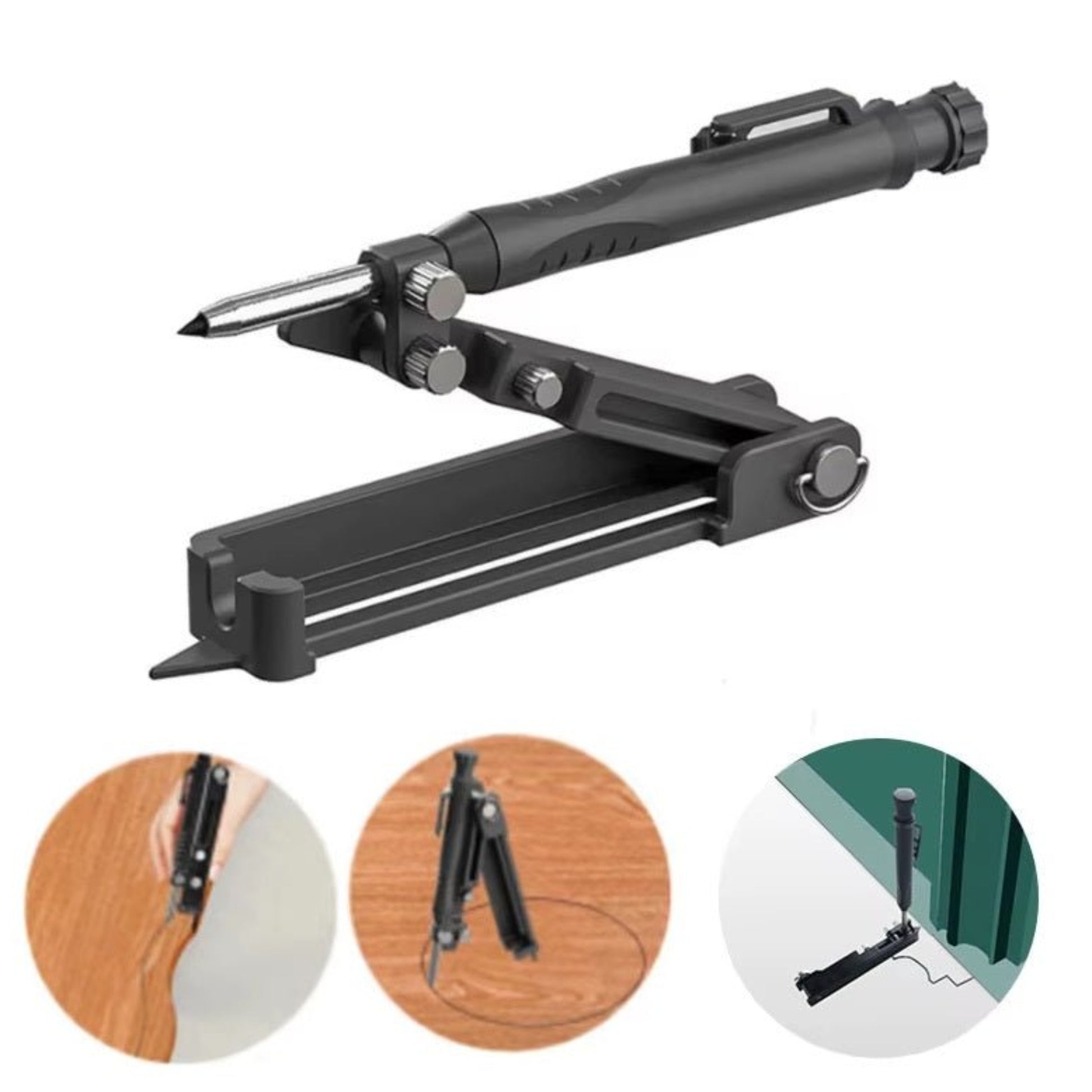 Multi-function scribing tool featuring adjustable depth for precise marking, ideal for carpentry and DIY projects.