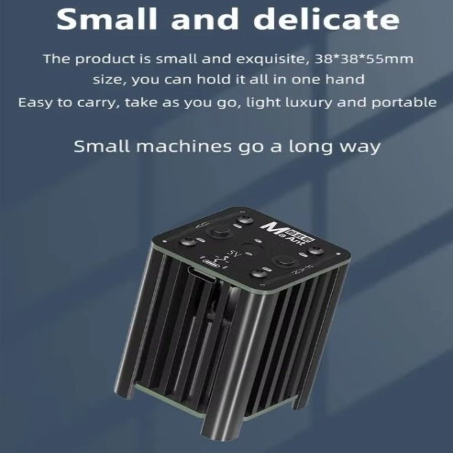 Small and portable cooling fan, easy to carry and ideal for maintenance operations, showcasing its compact size.