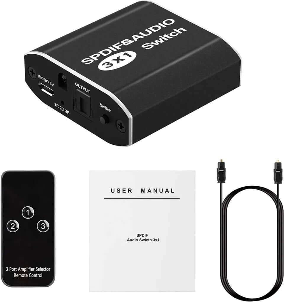 3 - Port Optical Audio Switcher | SPDIF/Toslink Splitter 3 In 1 Out - Sun Cheong Computer Company Limited