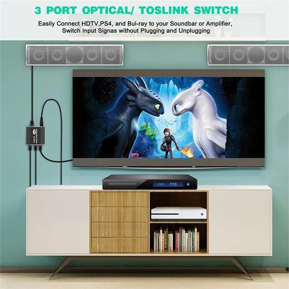 3 - Port Optical Audio Switcher | SPDIF/Toslink Splitter 3 In 1 Out - Sun Cheong Computer Company Limited